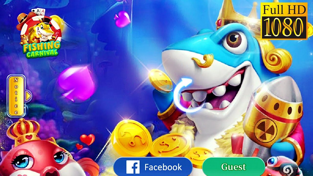 หน้าจอเกมยิงปลาใต้ทะเลที่มีเป้าหมายหลายขนาดและปืนใหญ่ด้านล่าง
